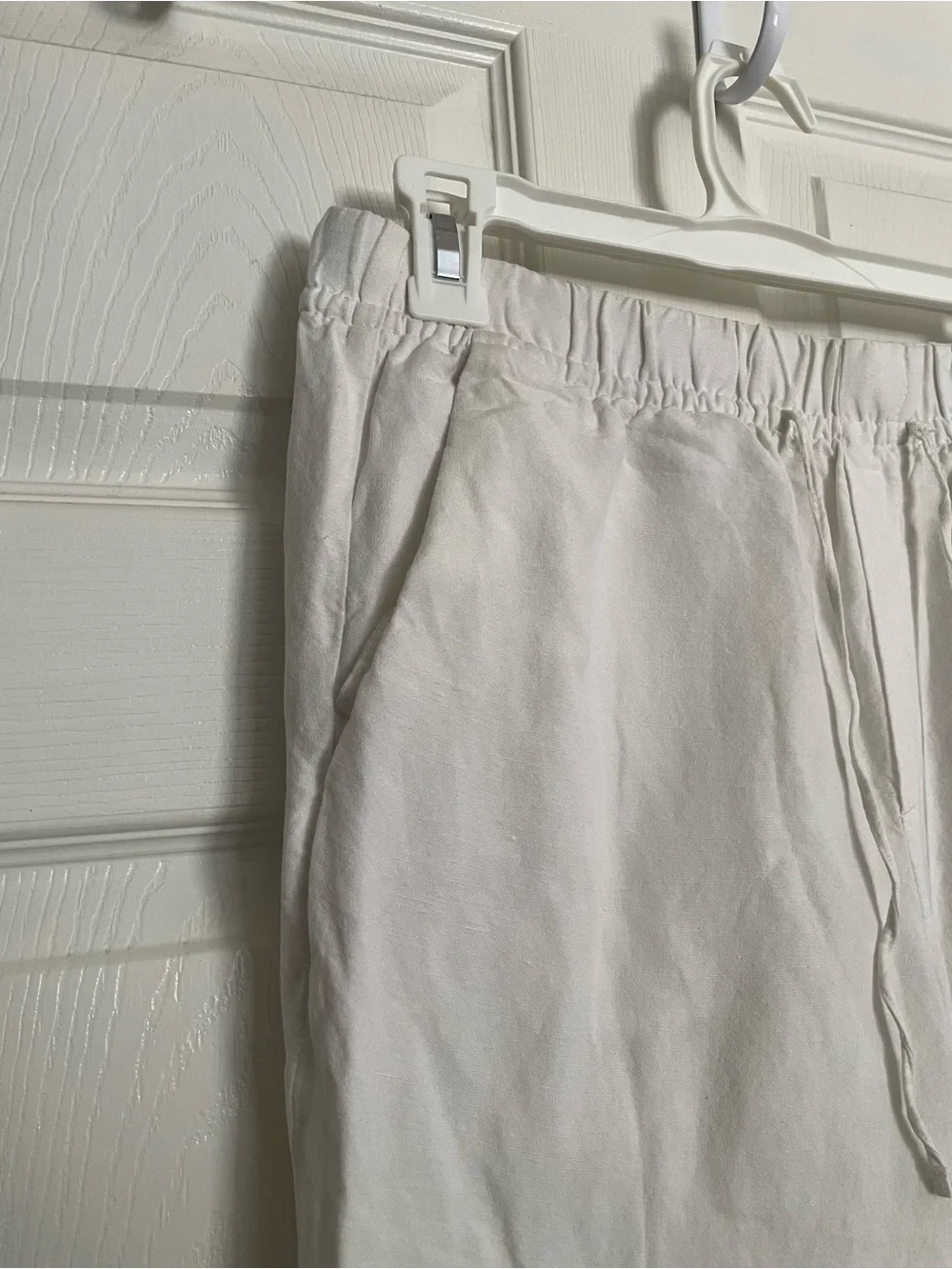 H&M Women’s size Small Lightweight Linen White Drawstring Pants
